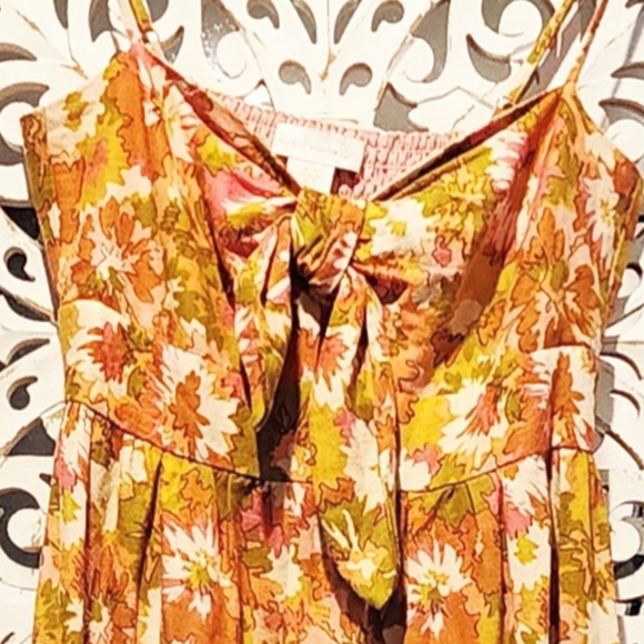 HOUSE OF HARLOW 1960 BOHEMIAN TIERED MAXI DRESS SMOKED BACK WOMENS SIZE XS - Picture 7 of 11